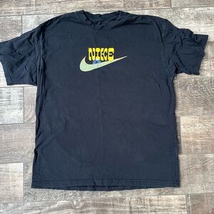 Nike Black Tee with Yellow and Green Logo